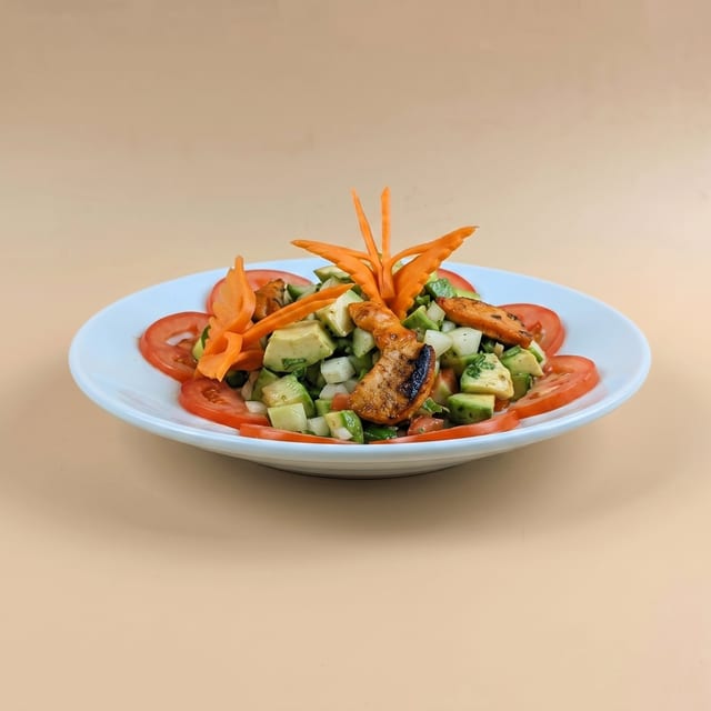 Avocado and Chicken Tikka Salad.